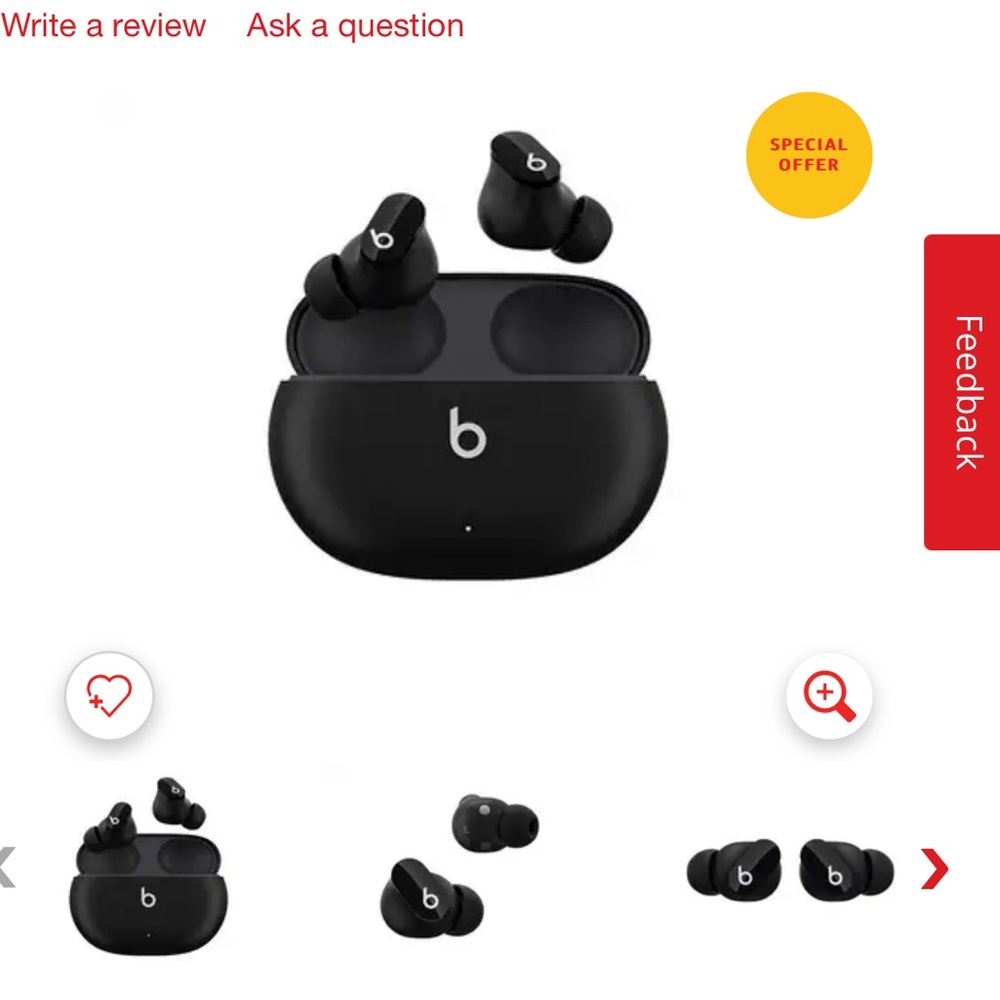 Beats Studio Buds True Wireless Noise Cancelling Earbuds - Black - Picture 1 of 4